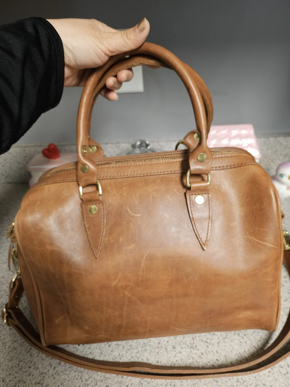 Rare J.W. Hulme Co. Full Grain Leather Satchel - Handcrafted in USA